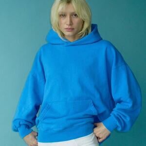 Graviet Hoodie Cobalt Blue Sweatshirt 100% Cotton Large